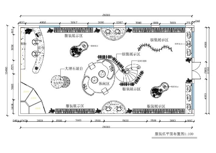 两百平服装店平面设计图
